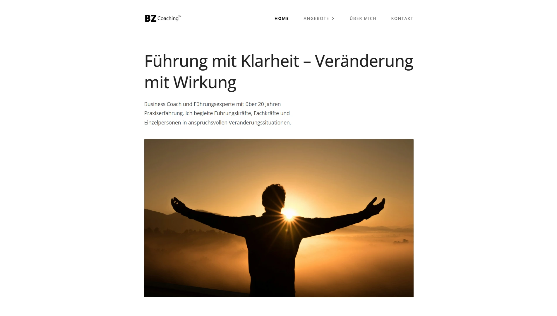 Screenshot of Website BZ Coaching